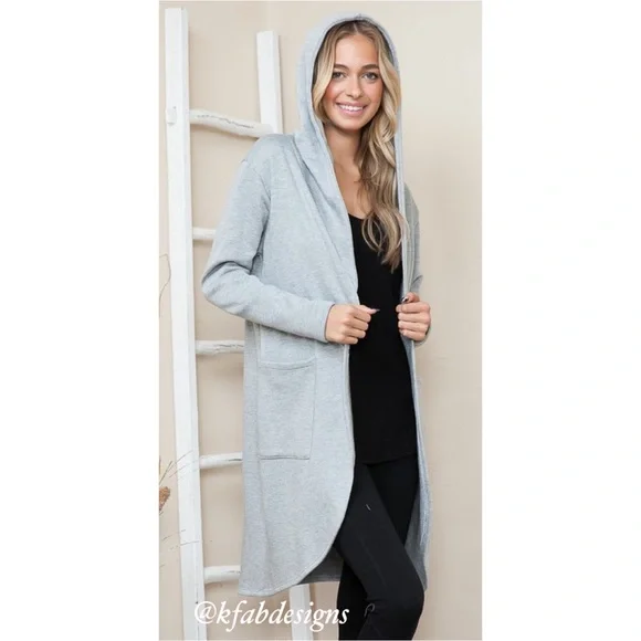 ❤️LAST 1! Must Have SO SOFT Heather Gray Open Cardigan Jacket with Side Pockets! - Picture 4 of 7